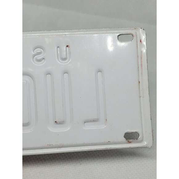 U.S.A Lucy Personalized White & Red Mini Collectible Bike License Plate - Picture 6 of 10